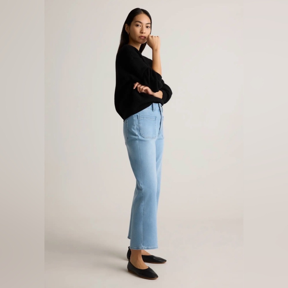 Quince Bella Stretch Patch Pocket Wide Leg Jeans Size 25 - Picture 2 of 10